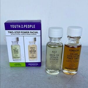 Youth to the People kale and green tea spinach cleanser and AHA toner trial size